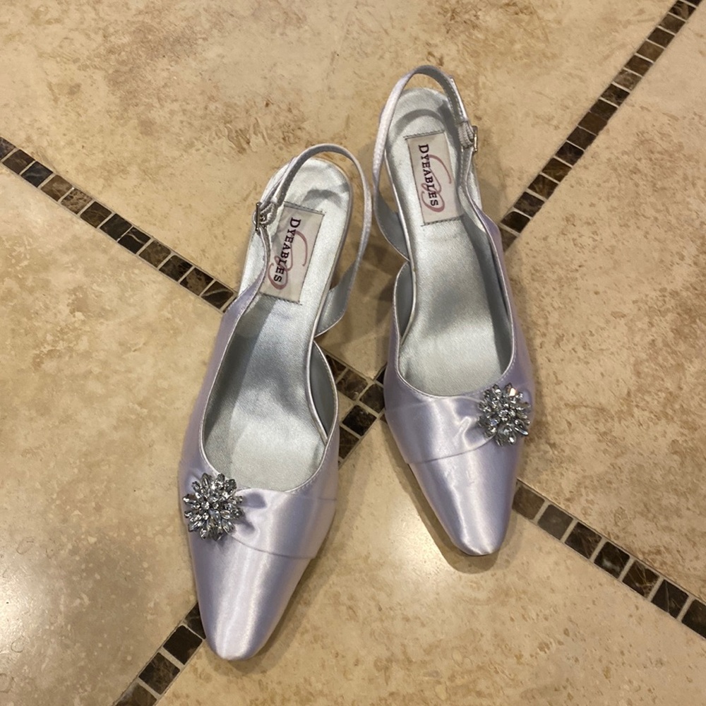 White satin shoes
